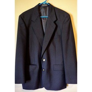 Burt Pulitzer Men 35% Wool Blazer Sportcoat Jacket Black Sz LG 44